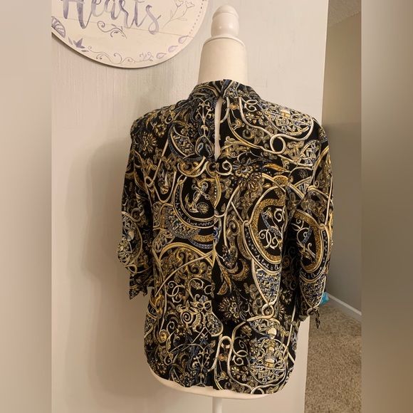 H&M Black and Gold Patterned Top - Picture 4 of 6